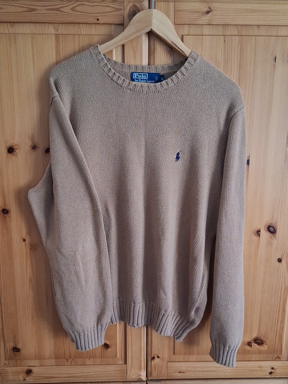 Polo by Ralph Lauren Camel Preppy Classic Crewneck Sweater Size XL